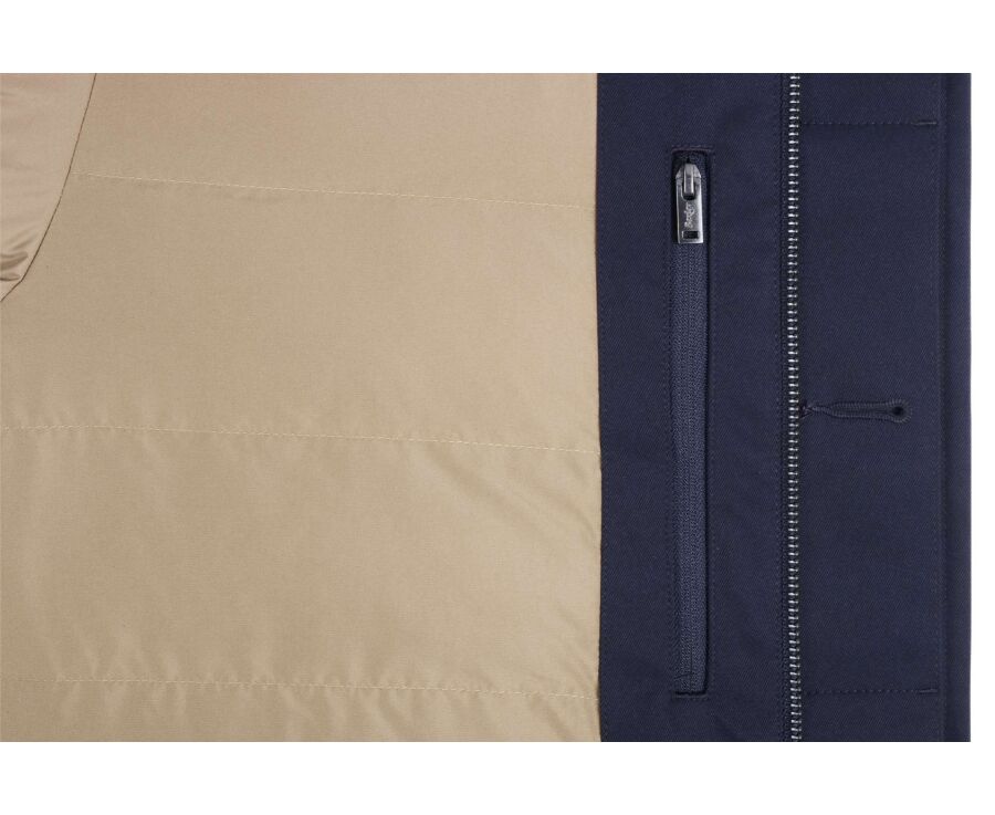 Men's navy water repellent hooded parka - ALVEN