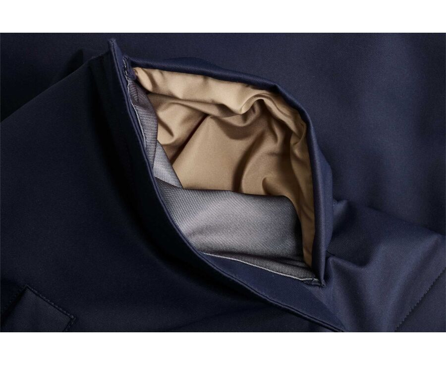 Men's navy water repellent hooded parka - ALVEN