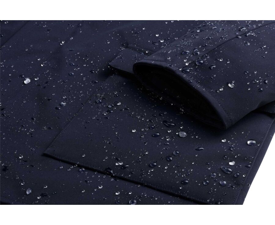 Men's navy water repellent hooded parka - ALVEN