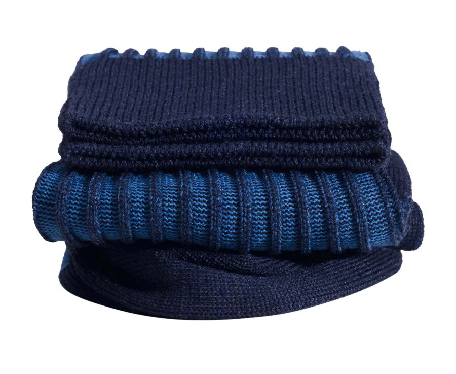 Men's blue & blue mélange mercerised cotton socks