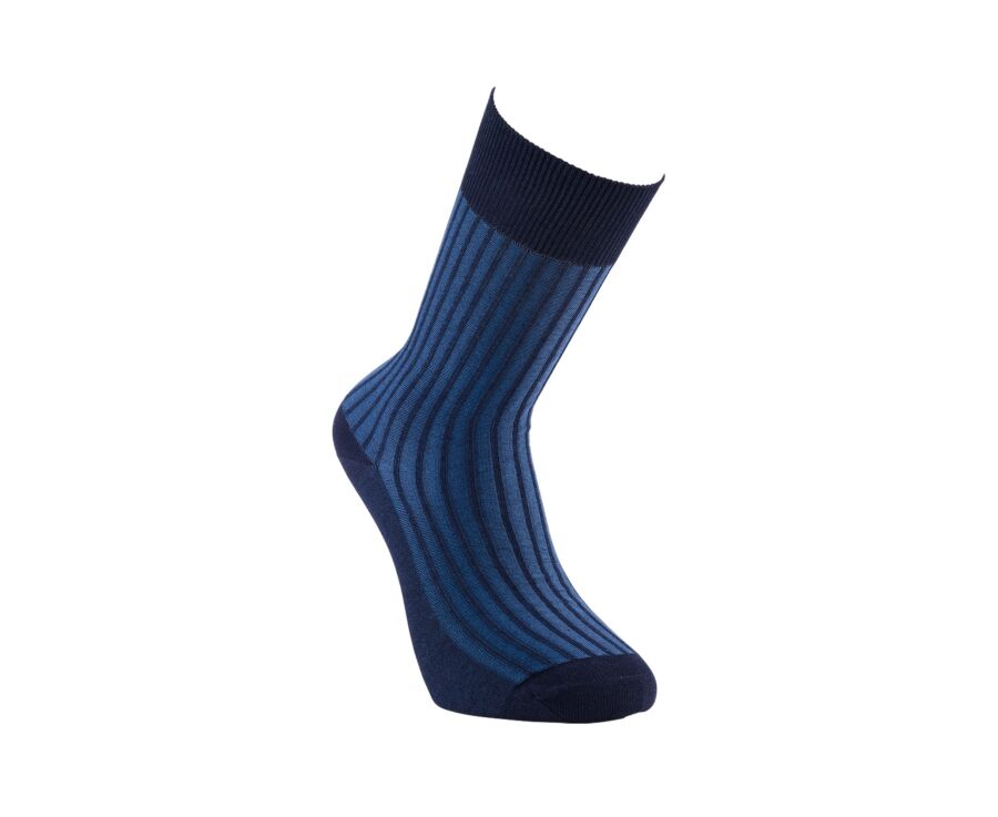 Men's blue & blue mélange mercerised cotton socks