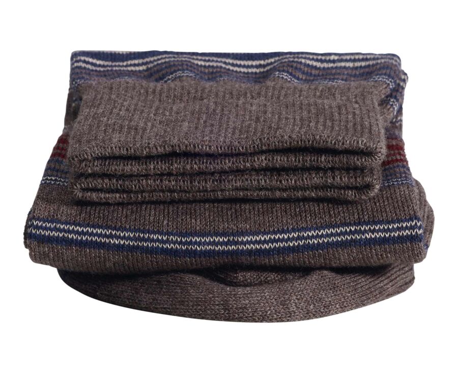Men's chocolate mélange fine striped socks