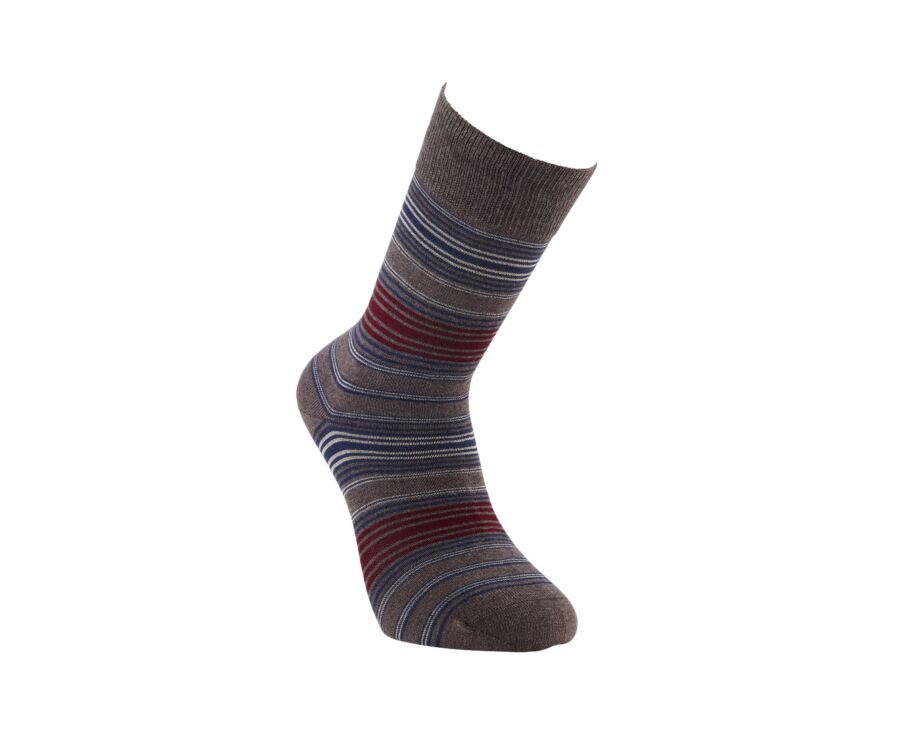 Men's chocolate mélange fine striped socks