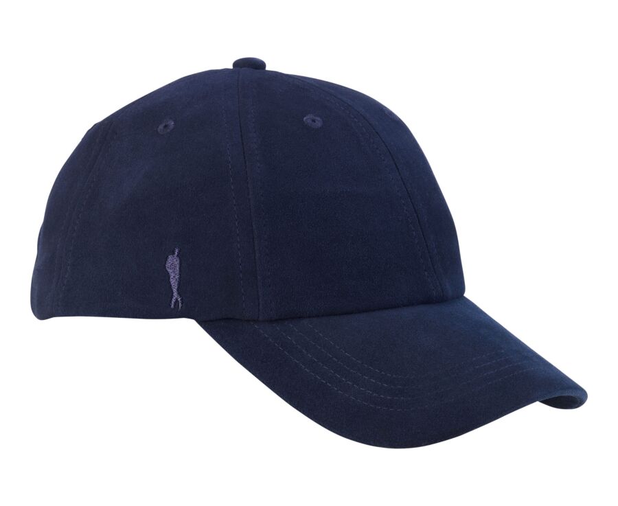 Men's flat cap in navy leather suede - BRADWELL II