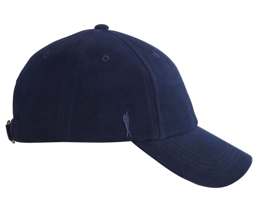 Men's flat cap in navy leather suede - BRADWELL II