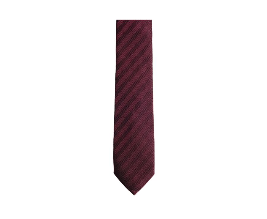 Men's burgundy herringbone silk tie
