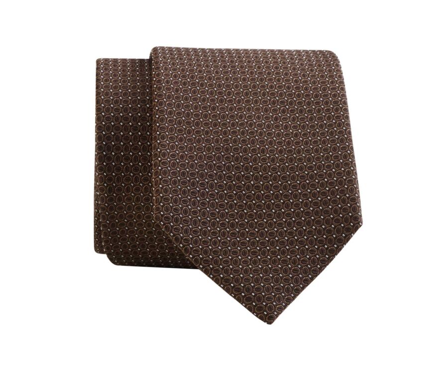 Men's brown grenadine silk tie