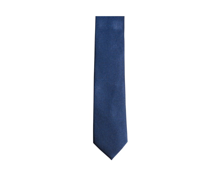 Men's blue diamond weave silk tie