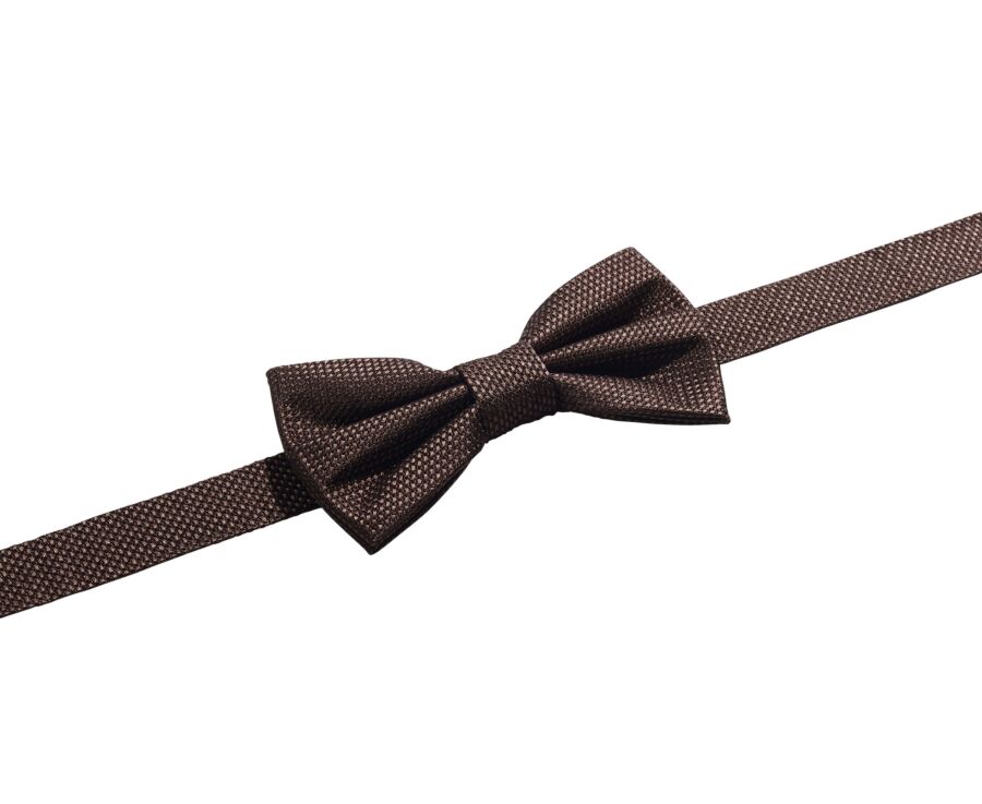 Men's havana basketweave silk bow tie