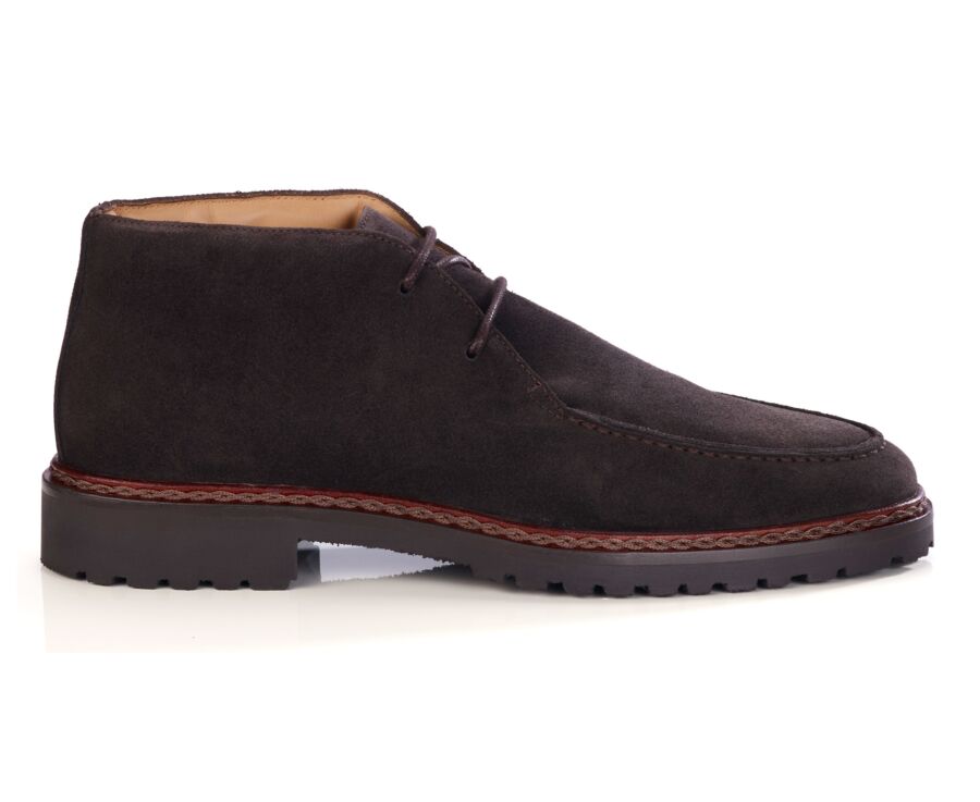 Men's brown suede boot with lug sole - MINNEOLA
