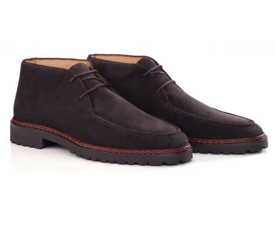 Men's brown suede boot with lug sole - MINNEOLA