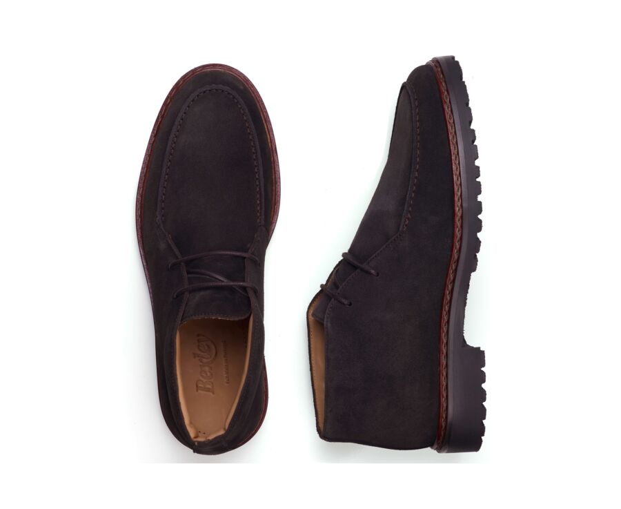 Men's brown suede boot with lug sole - MINNEOLA