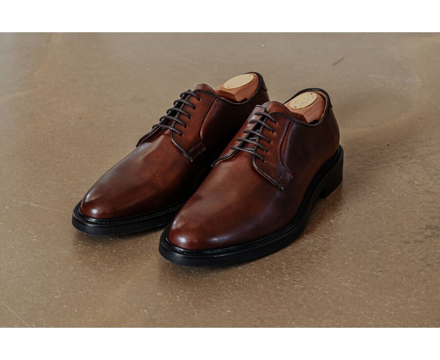 Men's Italian patina calf leather derby - FLEMINGSTON GOMME