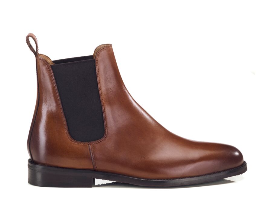 Men's chestnut patina Chelsea boot - FLAGER CLASSIC GOMME