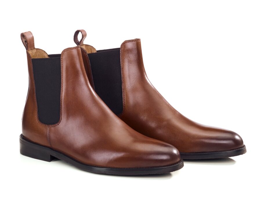 Men's chestnut patina Chelsea boot - FLAGER CLASSIC GOMME