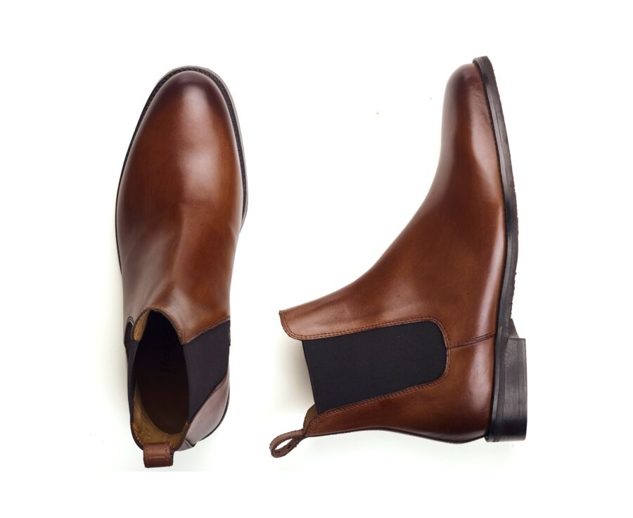 Men's chestnut patina Chelsea boot - FLAGER CLASSIC GOMME