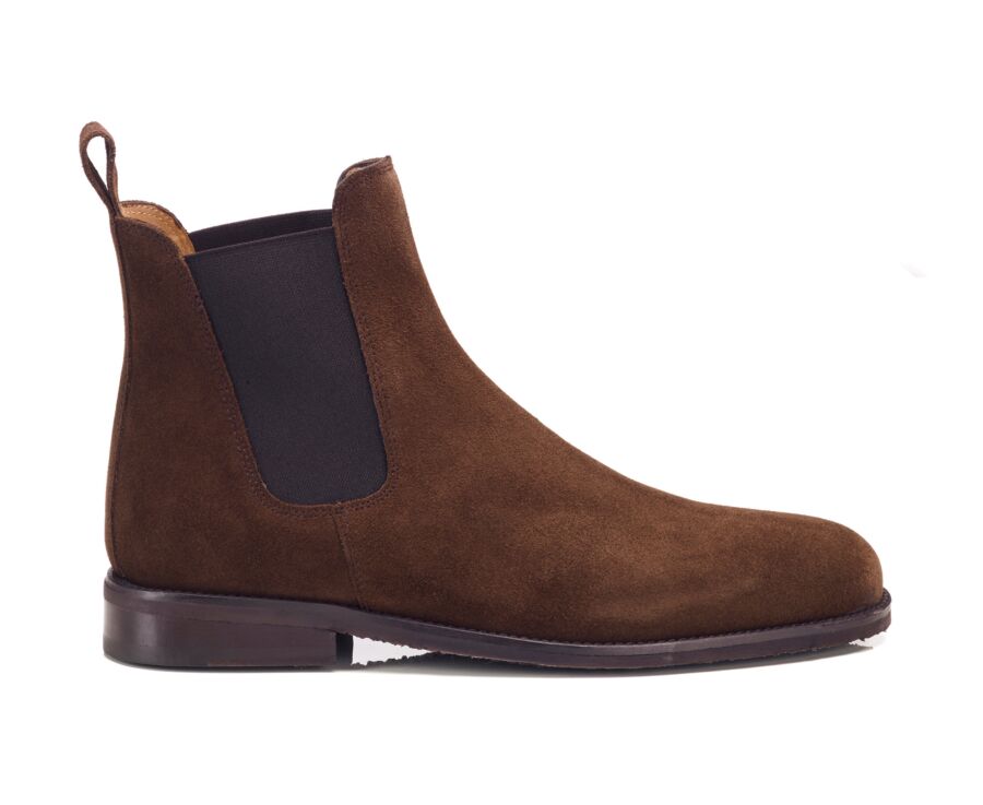Men's chocolate suede Chelsea boot - FLAGER CLASSIC GOMME