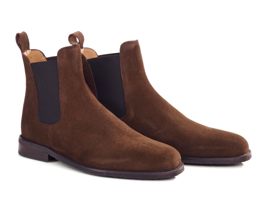 Men's chocolate suede Chelsea boot - FLAGER CLASSIC GOMME
