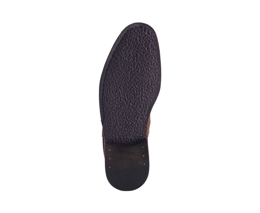 Men's chocolate suede Chelsea boot - FLAGER CLASSIC GOMME