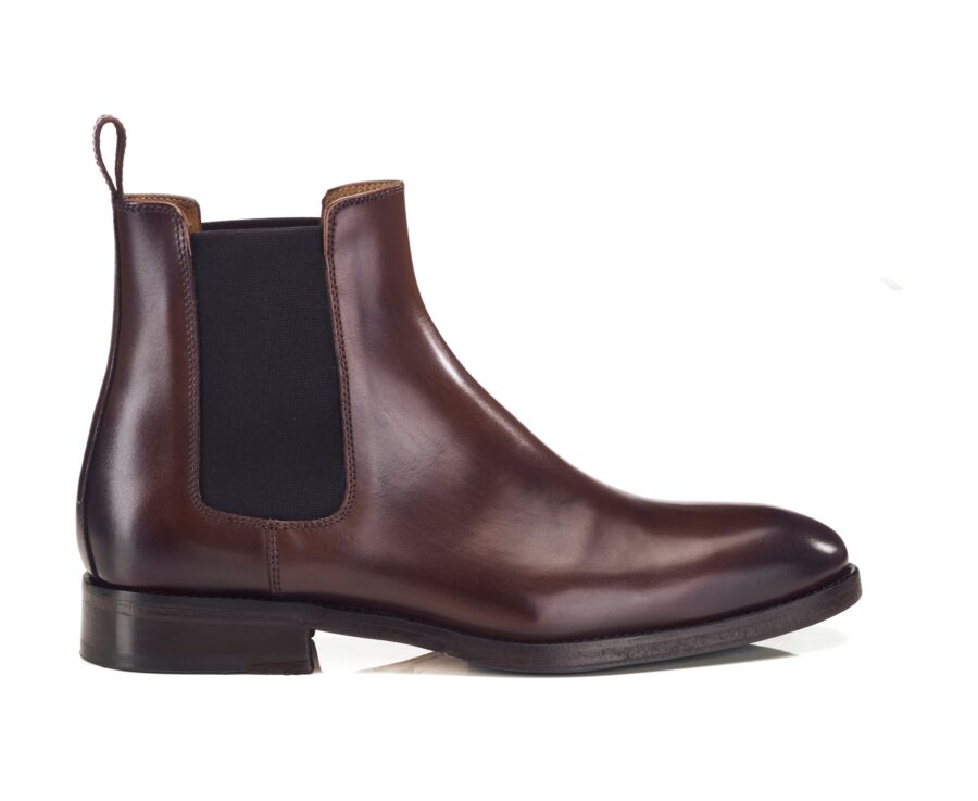 Men's patina leather elastic ankle boot - BARHIGH PATIN