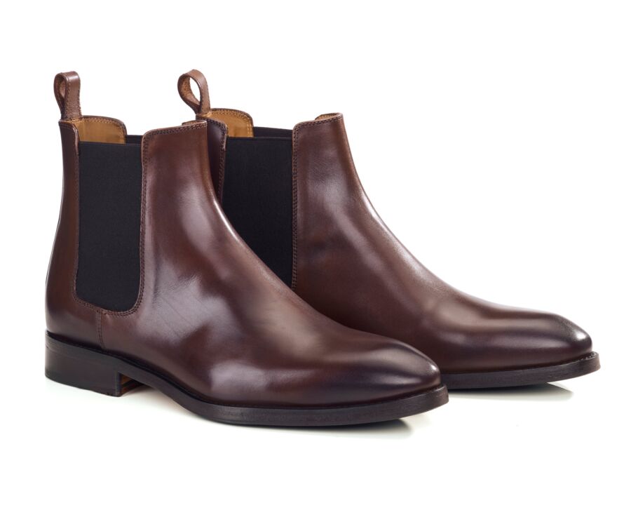 Men's patina leather elastic ankle boot - BARHIGH PATIN