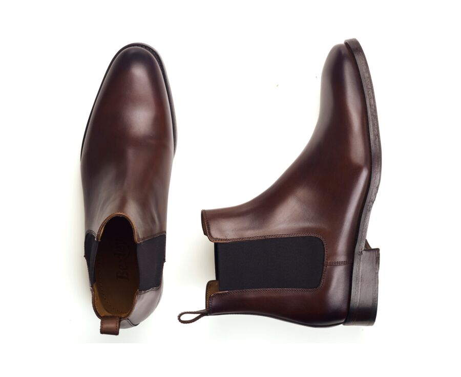 Men's patina leather elastic ankle boot - BARHIGH PATIN