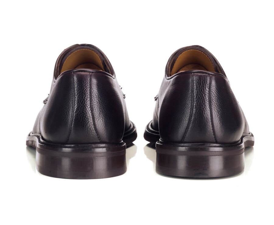 Men's chocolate grained leather derby - HUTTON GOMME