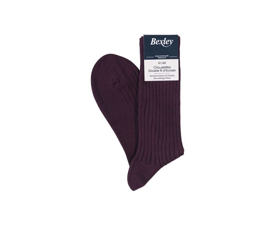 Men's Burgundy Cotton Dress Socks