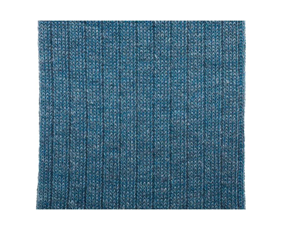 Men's green mélange & azure mercerised cotton socks