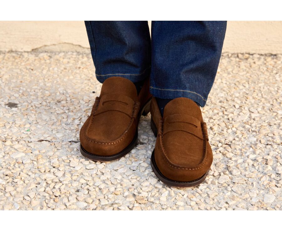 Men’s Havana suede loafers - British style - YALE