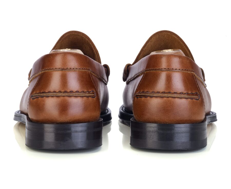 Men's dark chestnut penny loafer - YALE