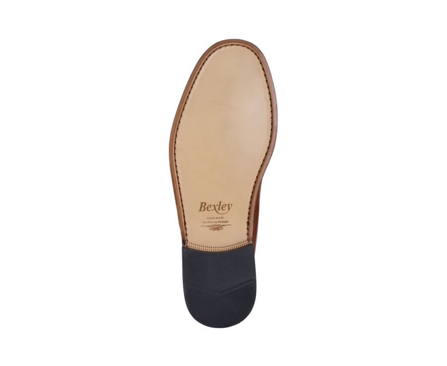 Men's dark chestnut penny loafer - YALE