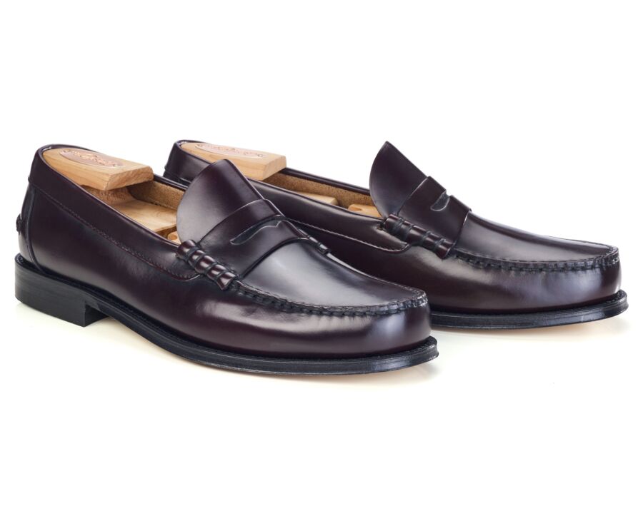Men's dark burgundy penny loafer - YALE