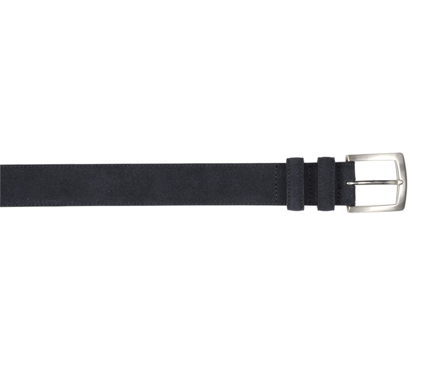Navy Suede Luxury Belt for men - WESTGATE SILVER