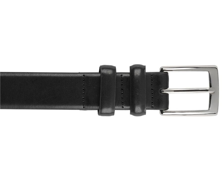 Black Suit Belt for men - RAMSGATE SILVER