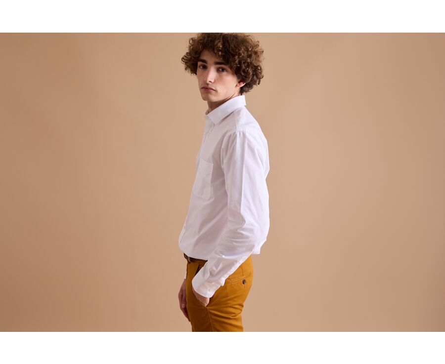 White Cotton shirt - Chest pocket - ALBERT