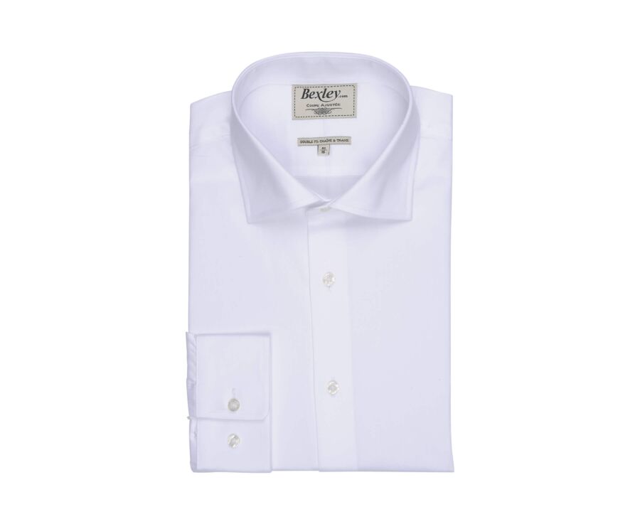 White two ply Twill Cotton shirt  - GIORGIO