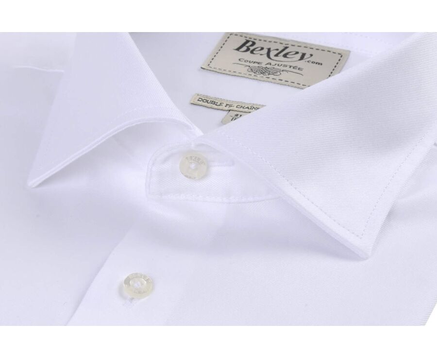 White two ply Twill Cotton shirt  - GIORGIO