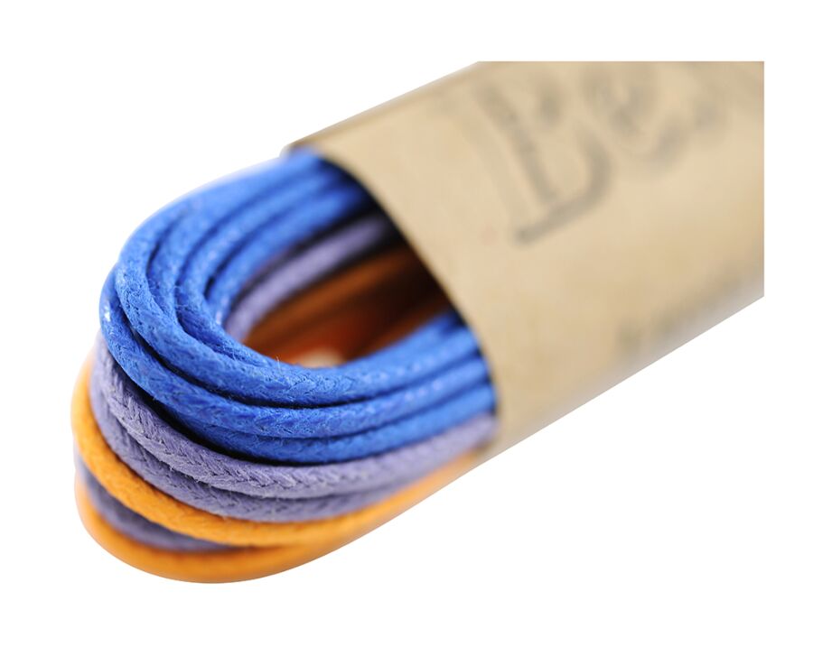 3 pairs of shoelaces for dress shoes - Blue, Orange & Purple