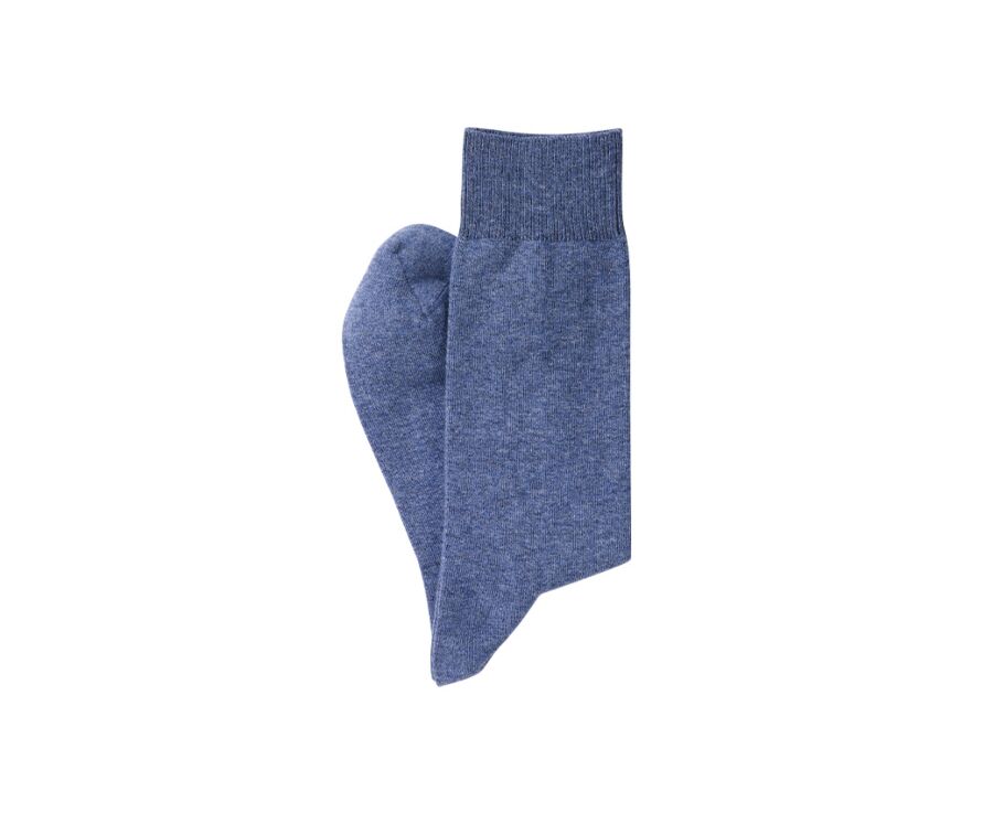 Men's Dark Blue Melange Mercerised Cotton Socks