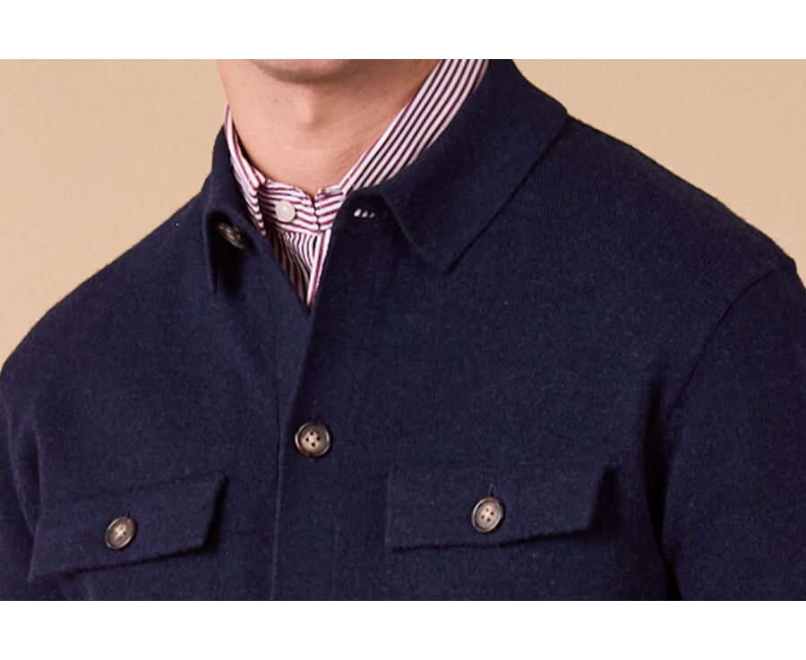 Knitted Overshirt – Navy - WARRICK