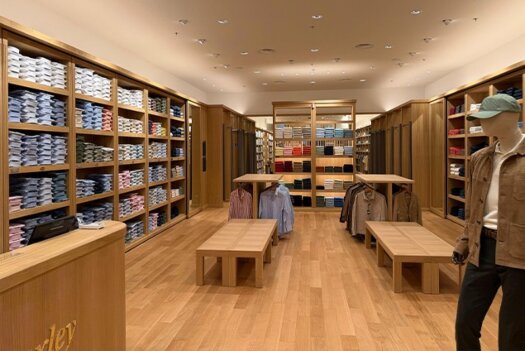 Bexley shop interior spacious layout menswear display modern retail