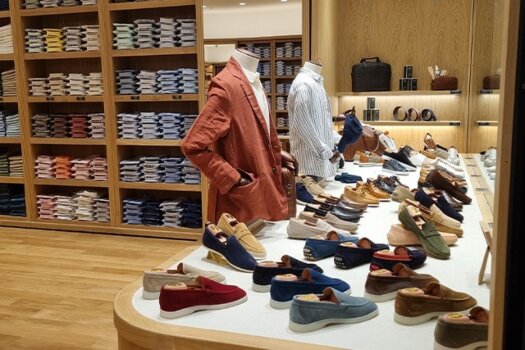 Display table with shoes