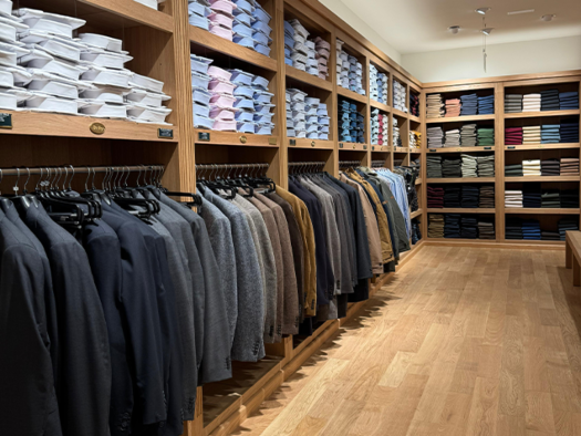 Bexley suit and shirt aisle