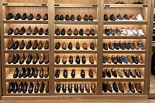 Display shelves with shoes at Bexley Valencia store