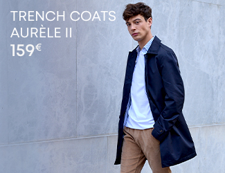 Aurèle II navy blue trench coat for men