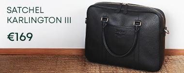 Karlington III briefcase in black leather