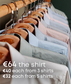 Collection of Bexley shirts on hangers, in several colours