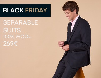 Black wool mix-and-match suit Black Friday
