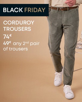 Men’s corduroy trousers with subtle pattern